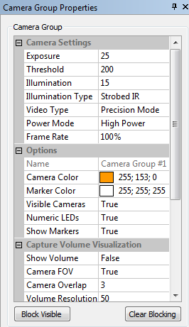 CAMERA GROUP PROPERTIES Camera group properties allow the user to adjust settings for cameras on a group-wide basis.