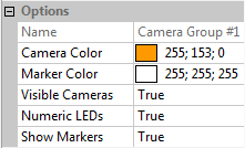Camera Settings: Exposure: Sets the exposure levels for all cameras within the camera group. Valid range depends on cameras in group. See glossary for more information on exposure.