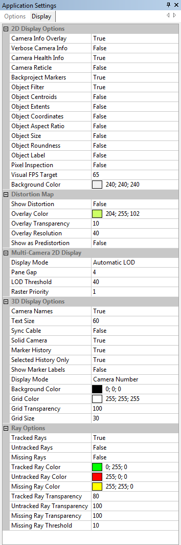 CHAPTER 4: VISUALIZATION APPLICATION SETTINGS - DISPLAY The display tab in the application settings pane contains options for adjusting 2D and 3D visualization.