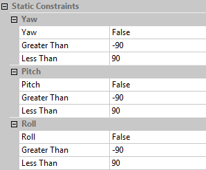 Dynamic Constraints: Dynamic constraints are solving options which can be used to limit the amount of distance and rotation allowed for a Trackable from one frame to the next.