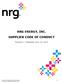 NRG ENERGY, INC. SUPPLIER CODE OF CONDUCT. Revision 1, Released June 10, 2014